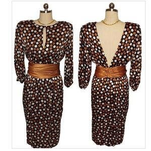 VINTAGE Neiman Marcus 100% silk dress open back .